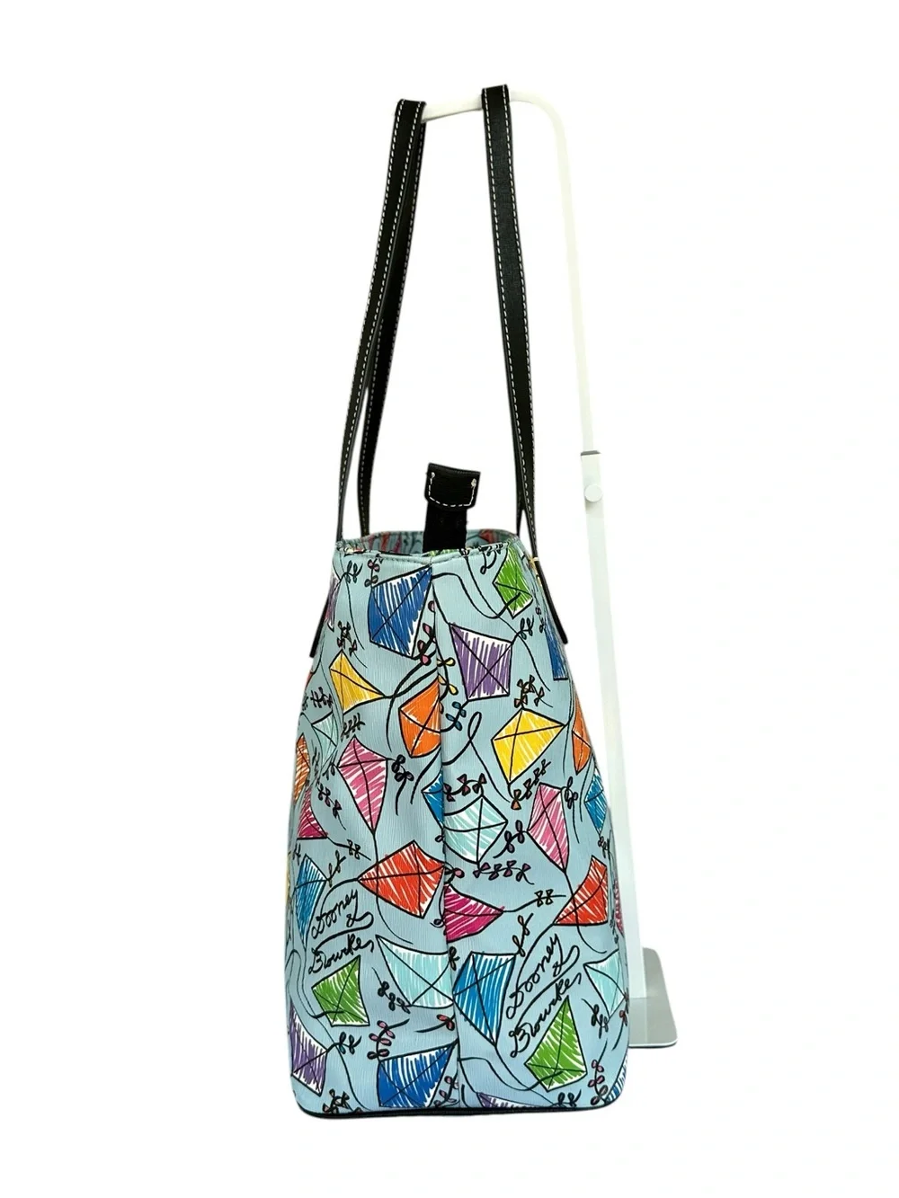 Dooney & Bourke Sky Blue Italian Coated Cotton Kite Print Tote Bag. K9002230